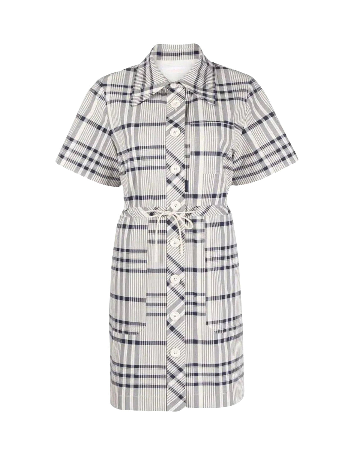 BASEPLUS_White & Blue DRESS - White & Blue