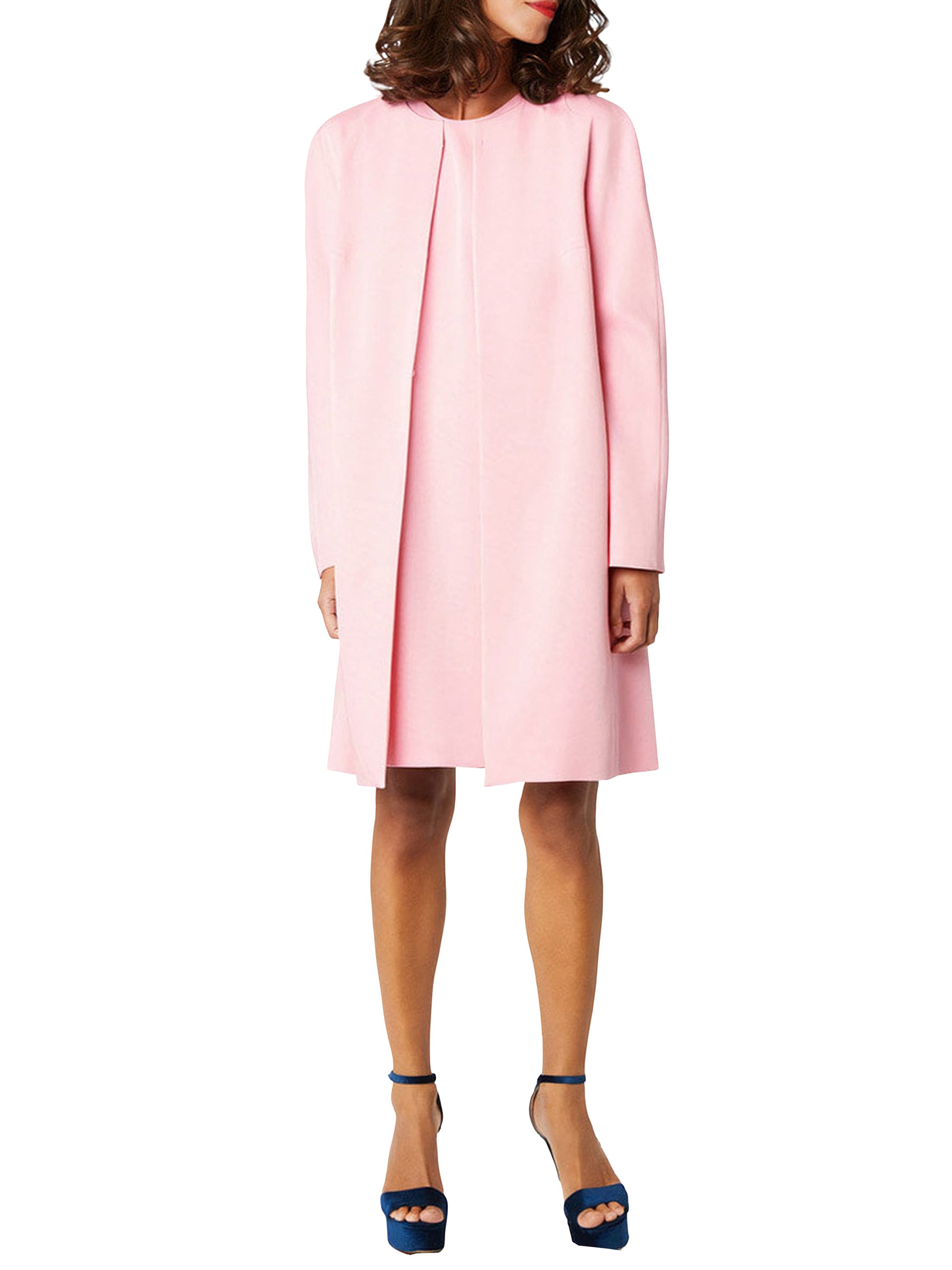 Mid-season straight coat - Pink