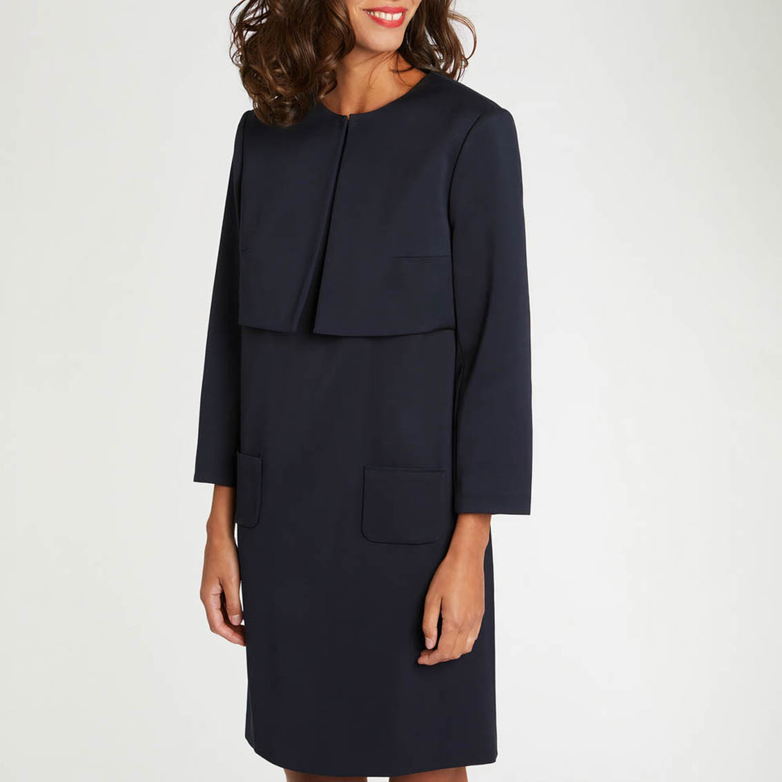 Veste courte à coupe droite - Bleu marine