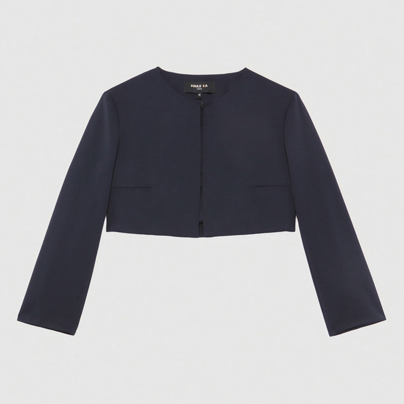 Veste courte à coupe droite - Bleu marine