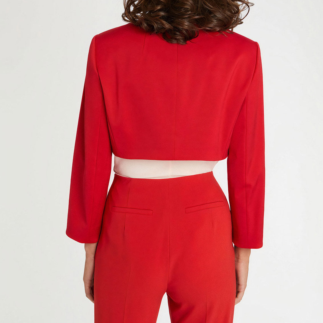 Veste courte à coupe droite - Rouge