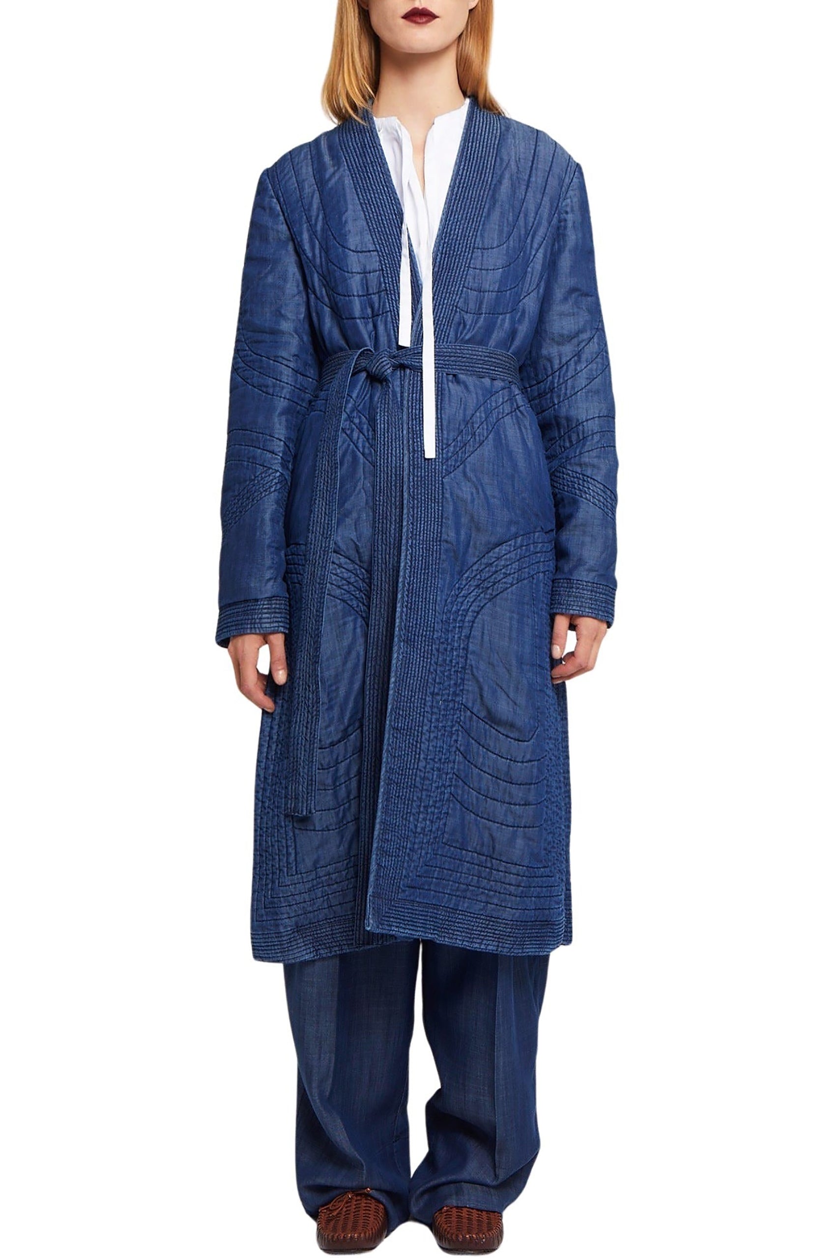 Kimono long Kimmy en denim - Navy