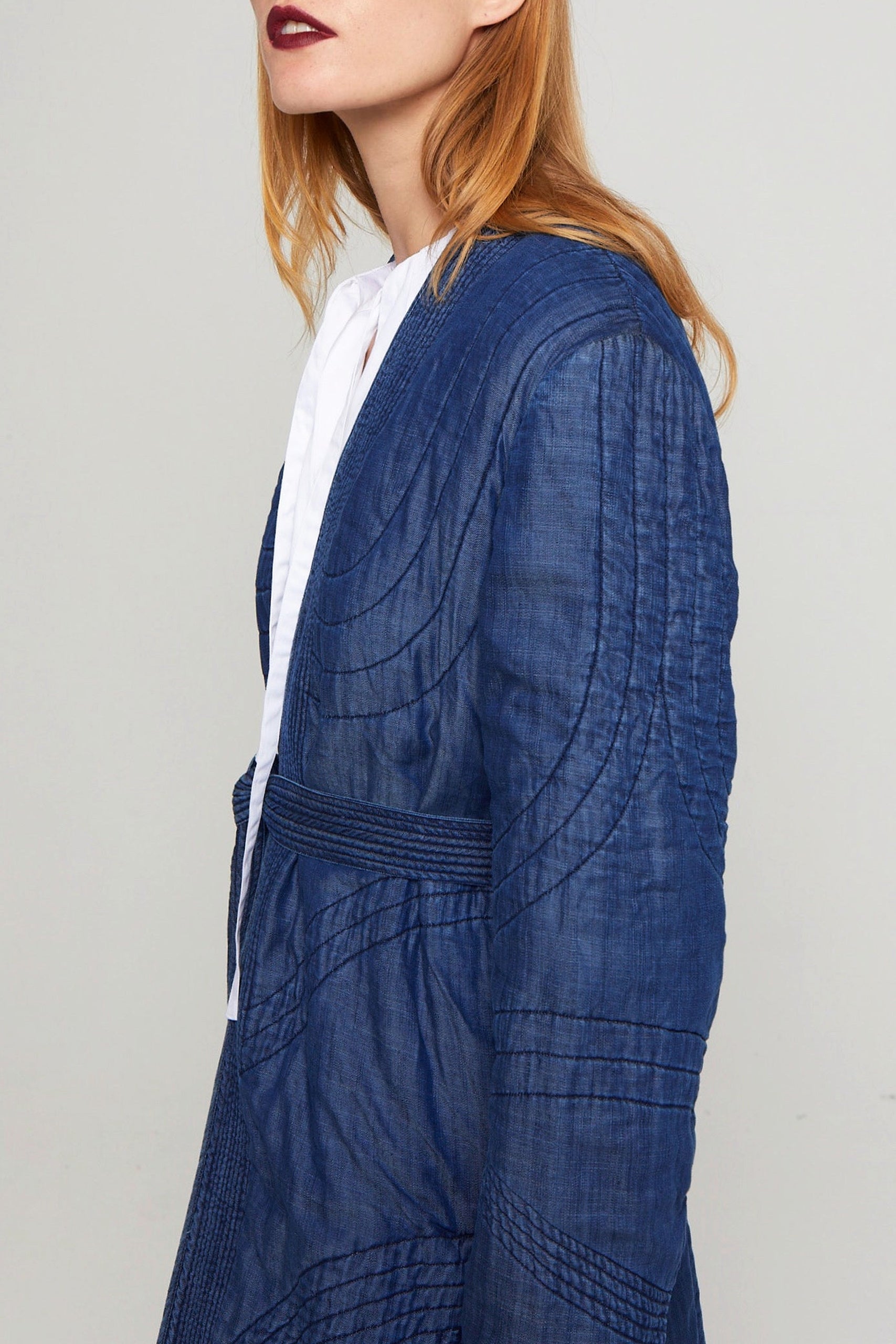Kimono long Kimmy en denim - Navy