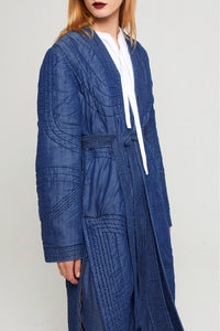 Kimono long Kimmy en denim - Navy