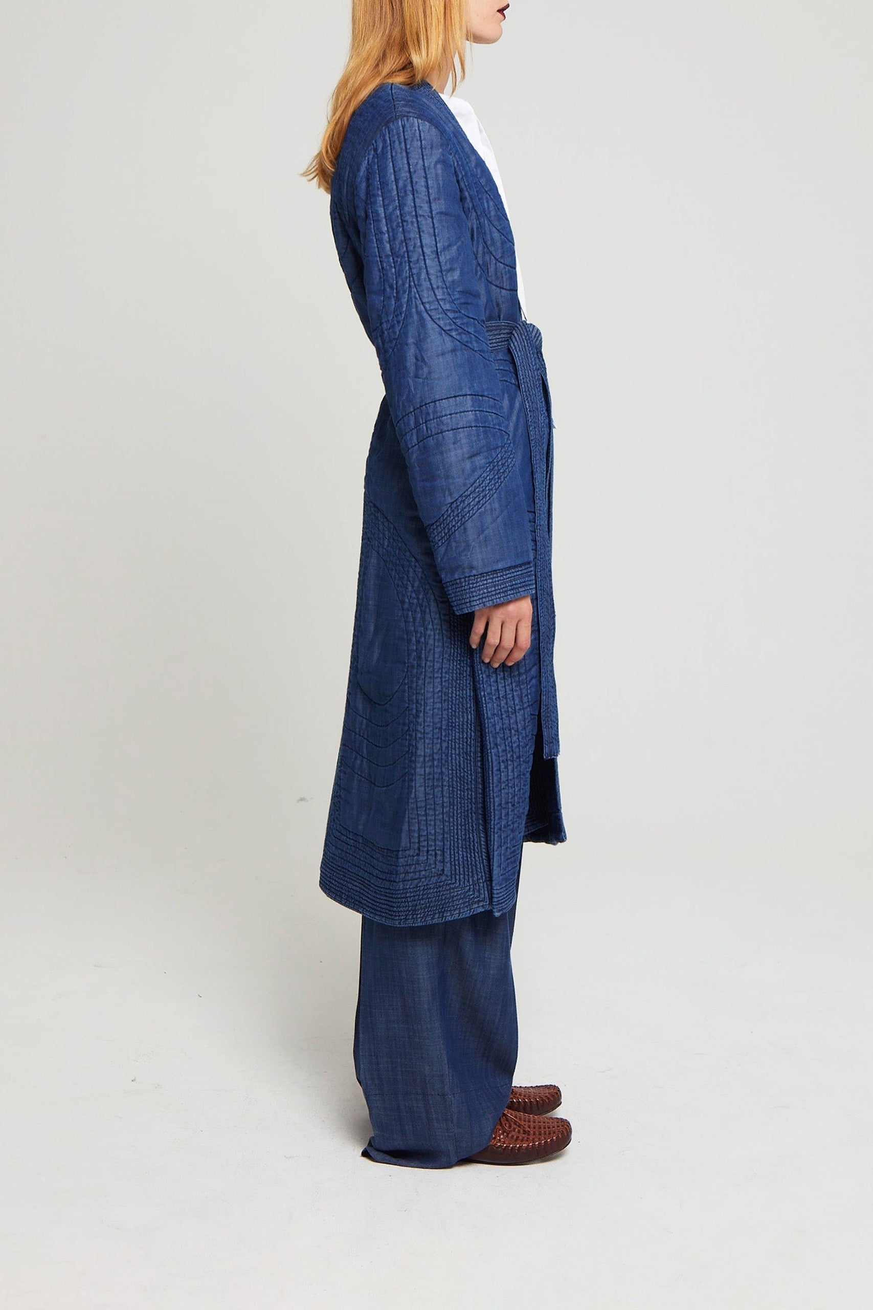 Kimono long Kimmy en denim - Navy