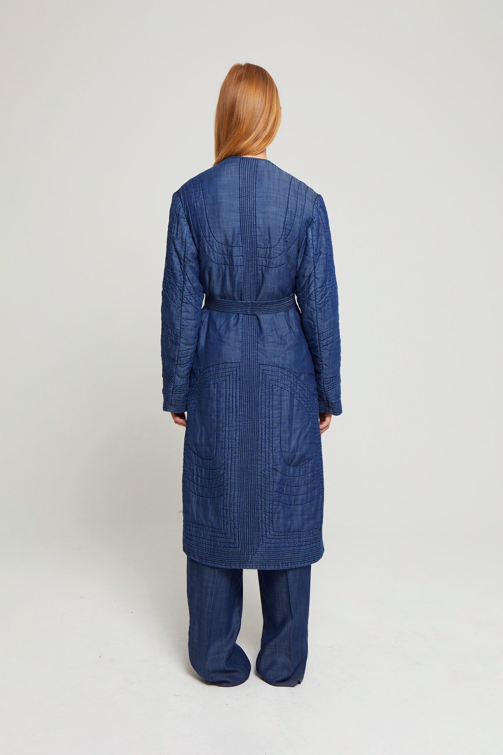 Kimono long Kimmy en denim - Navy