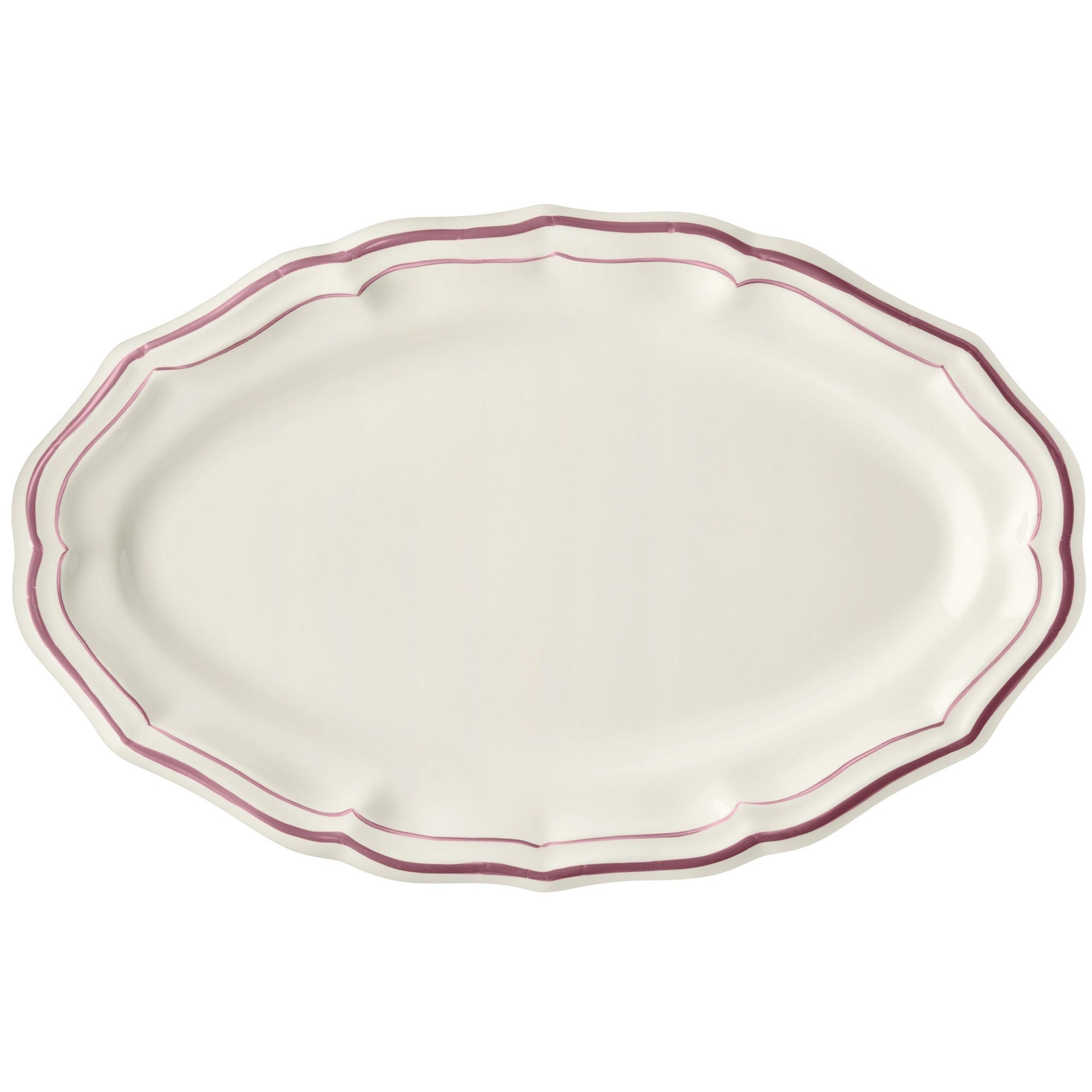 Plat ovale n°6 Filet - Pivoine
