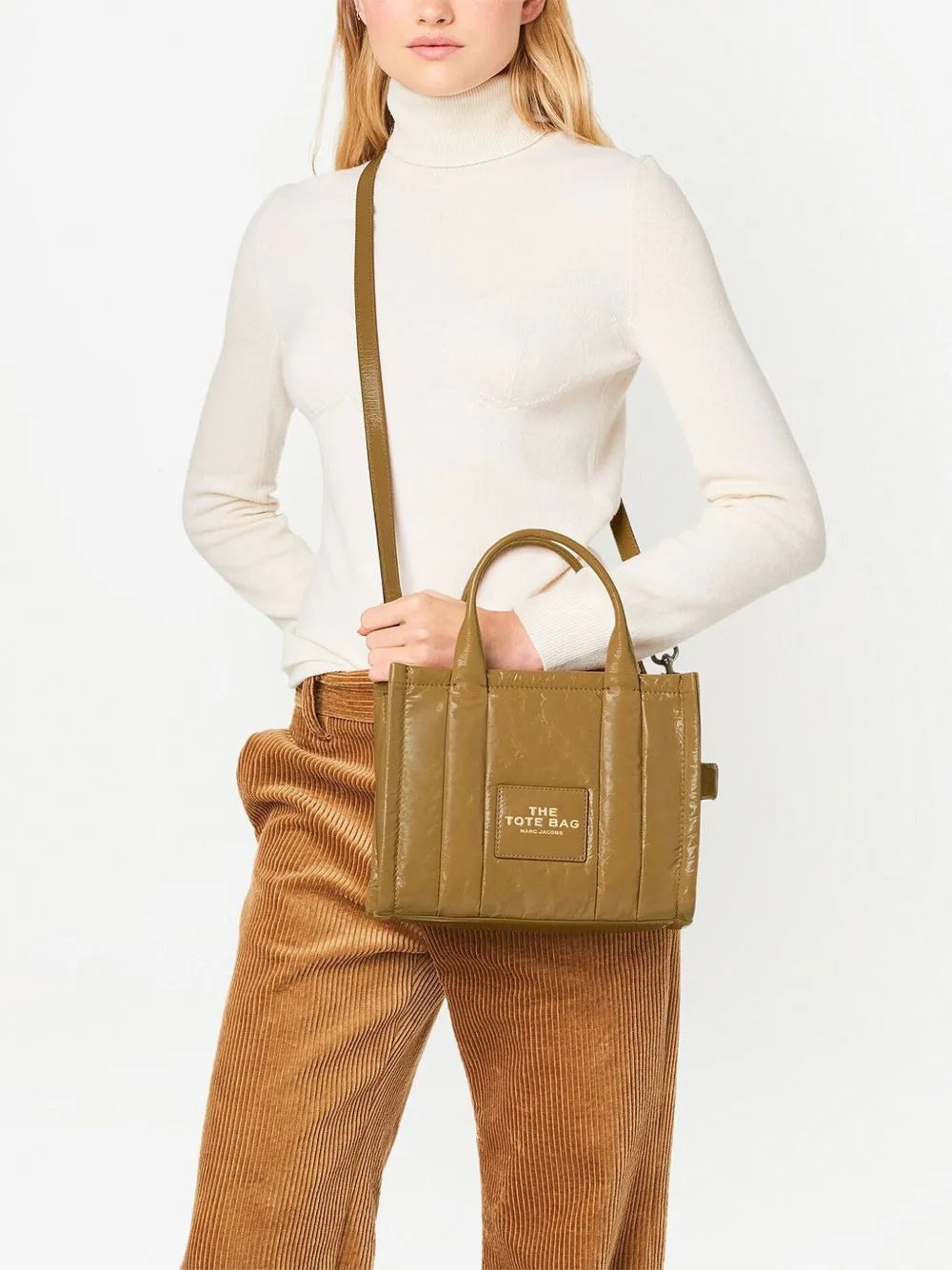 12 / DJV /170€ /20qty-3 /ST 15% /16 TROCA 165€   Petit sac à bandoulière The Tote Bag verni en cuir - Light Brown