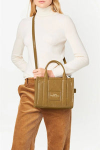 Petit sac à bandoulière The Tote Bag verni en cuir - Light Brown