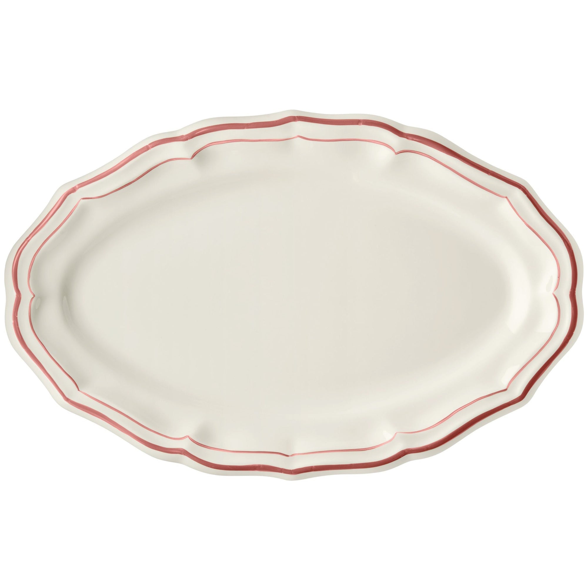 Plat ovale n°6 Filet - Corail