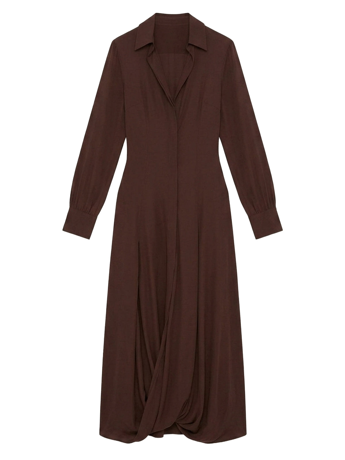 Robe Afa manches longues - Dark Brown