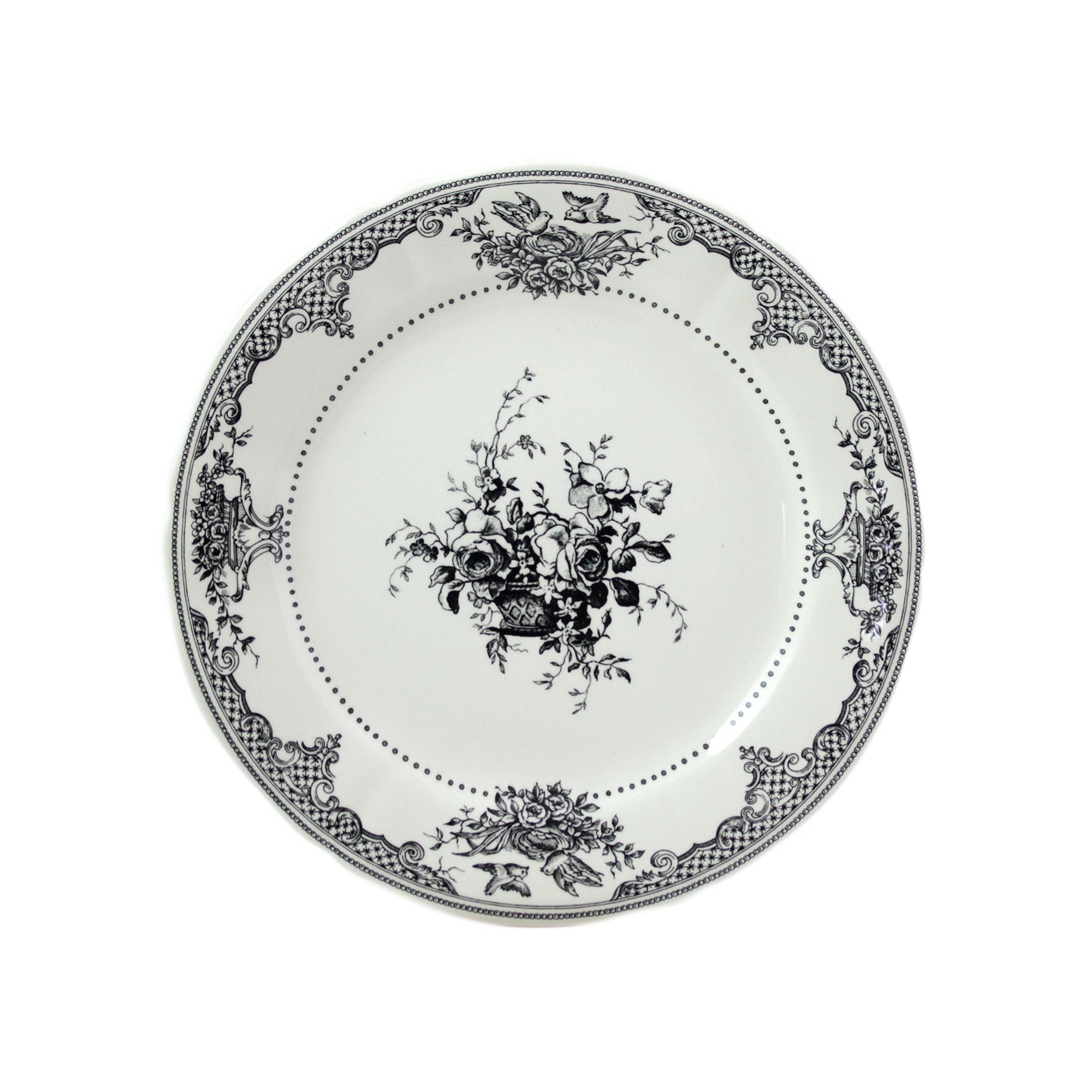 Set de 4 Assiettes à dessert Les Dépareillées Fleurs - Vert