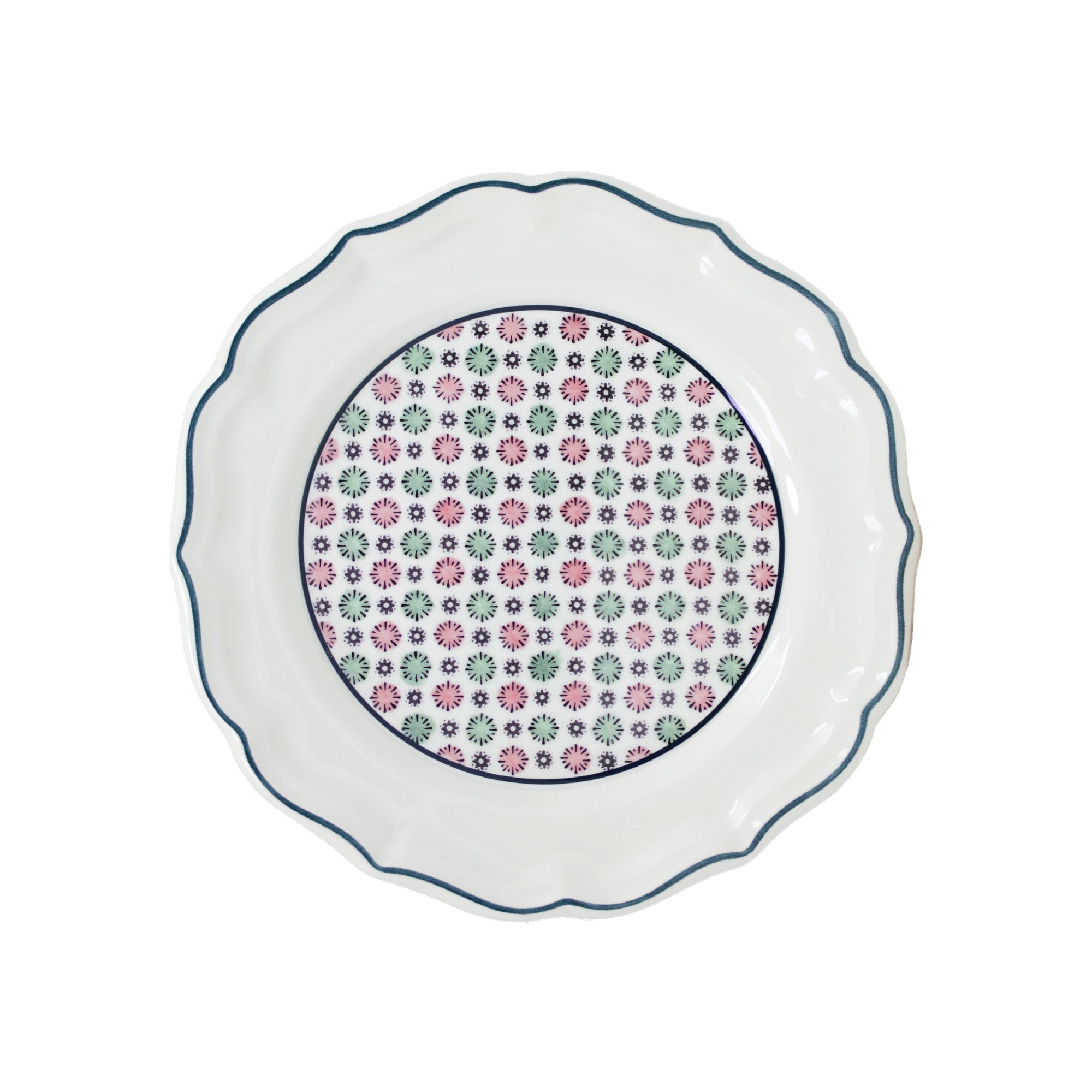 Set de 4 Assiettes à dessert Des Artifices Dominoté - Vert