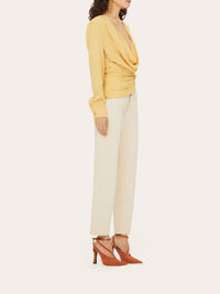 Blouse drapée Anil - Pale Yellow
