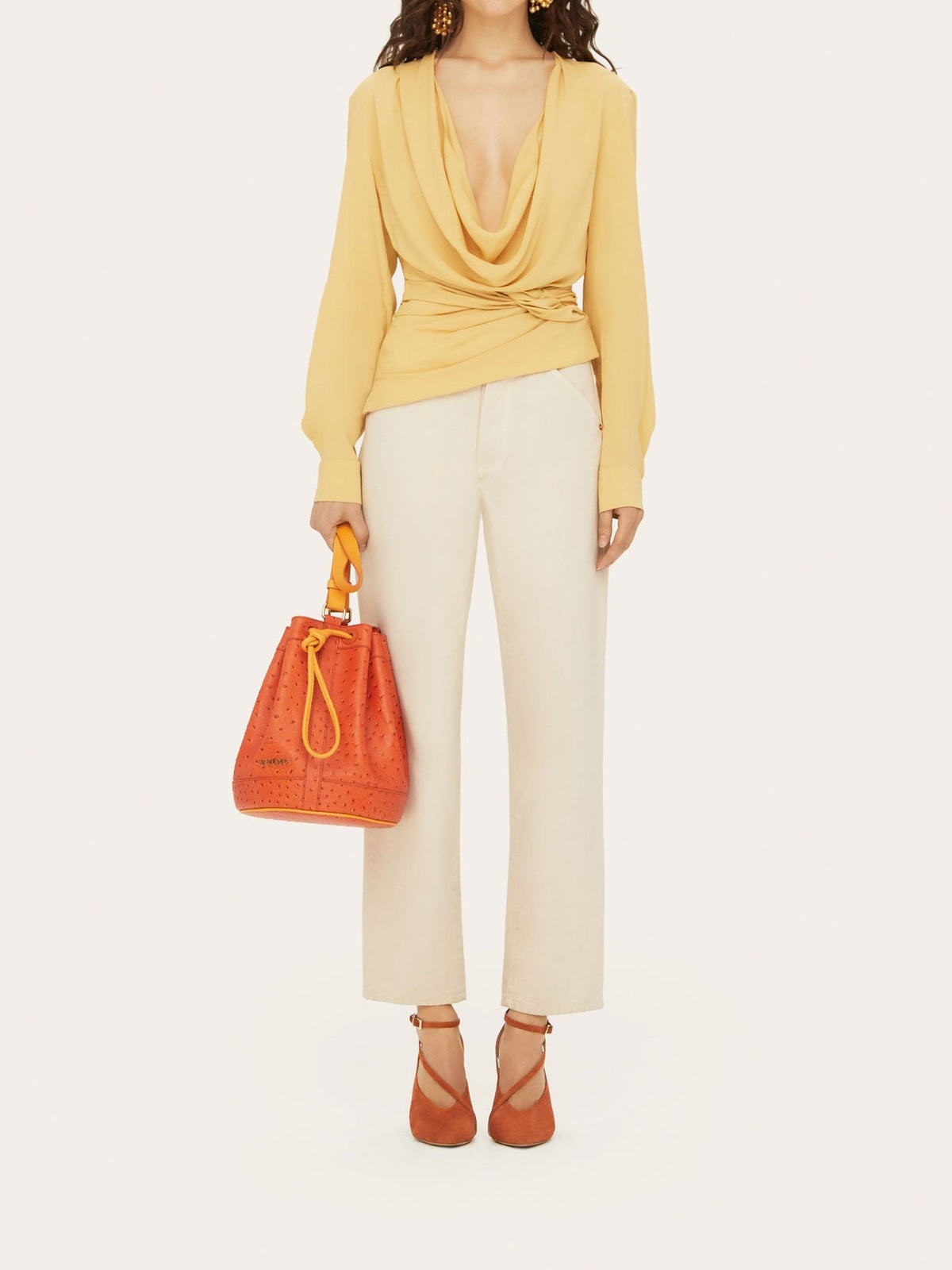 Blouse drapée Anil - Pale Yellow