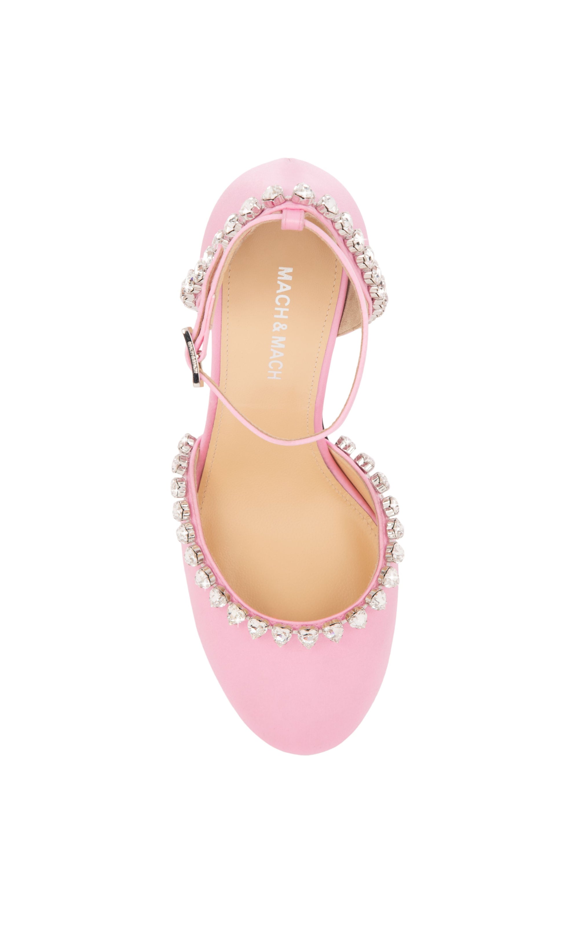 Escarpins à bride Audrey 95 en soie & strass - Pink