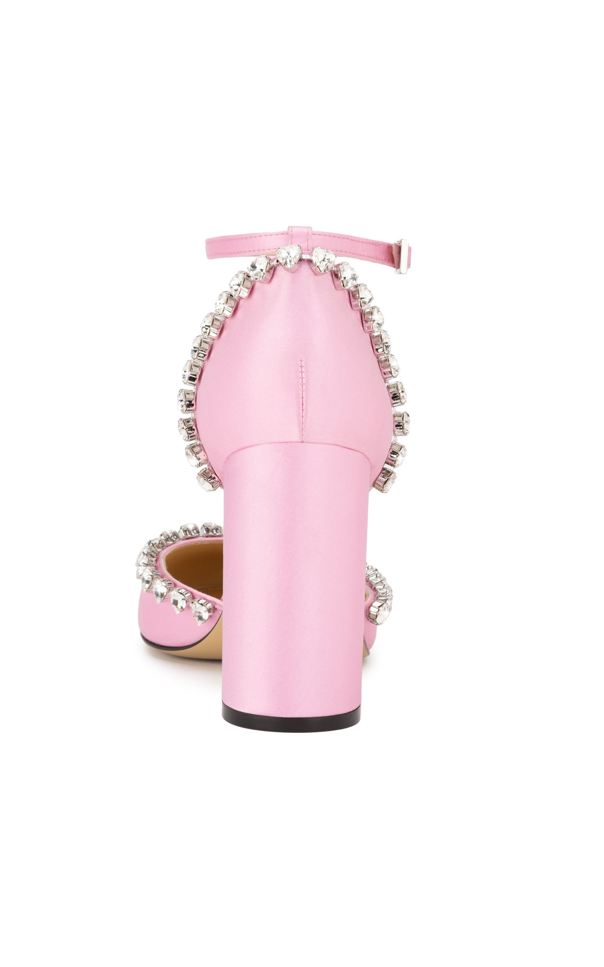 Escarpins à bride Audrey 95 en soie & strass - Pink