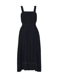 Robe drapée en tailleur avec ceinture - Black