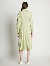 Jupe midi plissée effet cuir - Green Tea