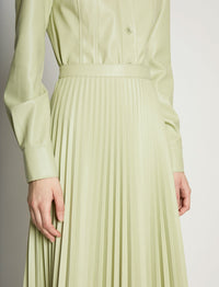Jupe midi plissée effet cuir - Green Tea