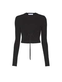 T-shirt manches longue à cordon de serrage - Black