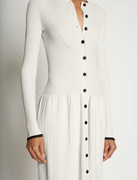 Robe à boutons en tricot côtelé - Cream