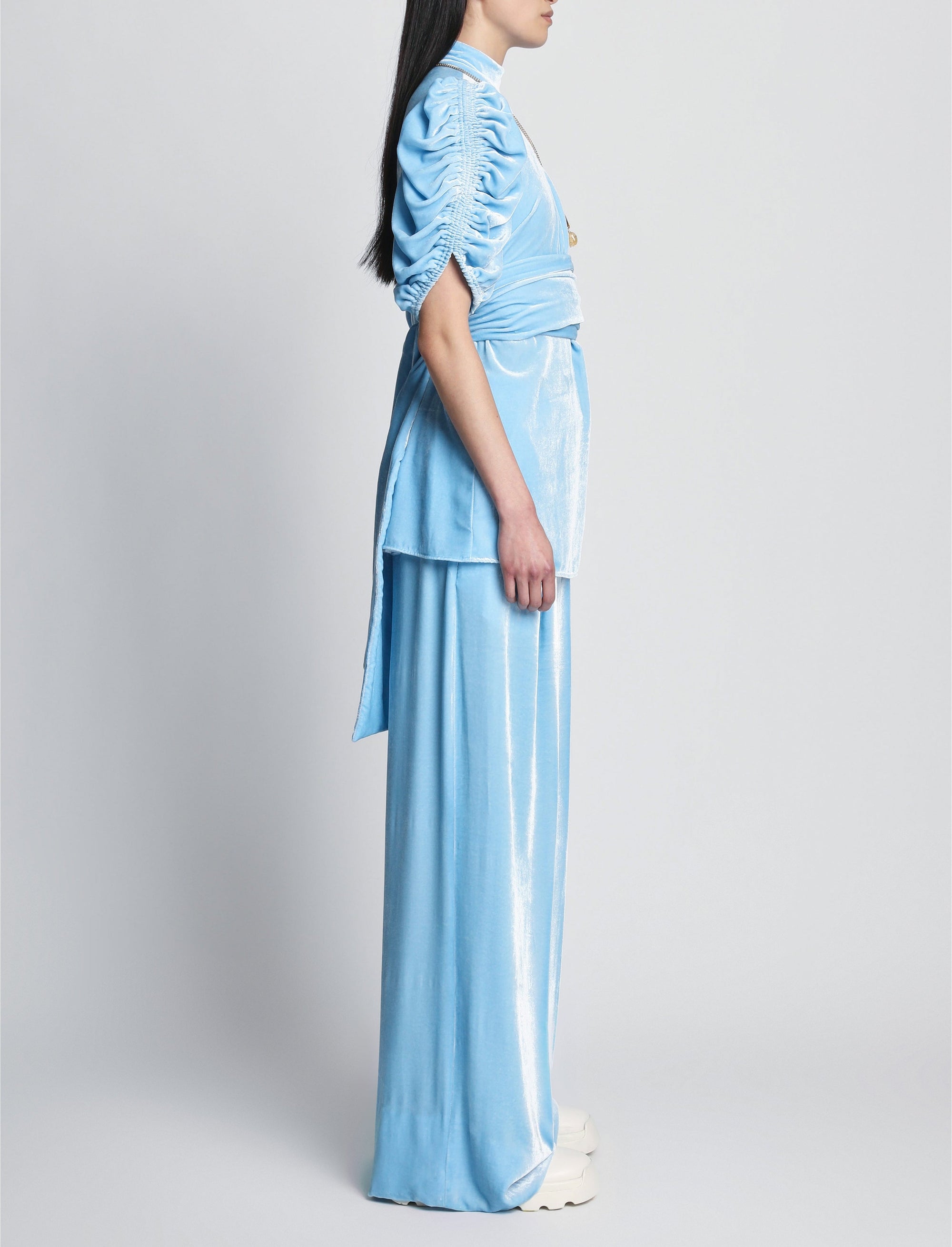 Pantalon oversize à zip - Light Blue