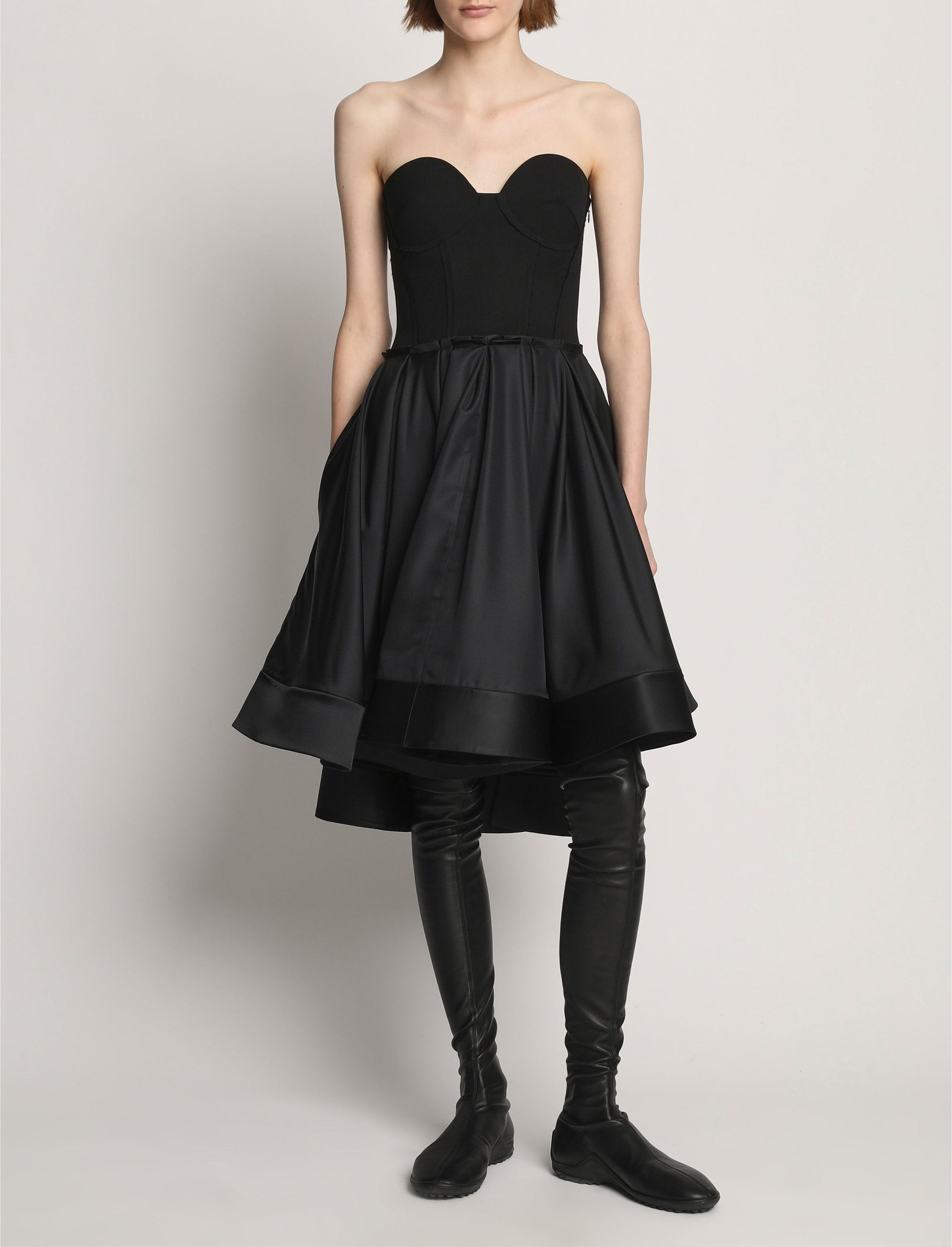 Robe bustier en laine - Black