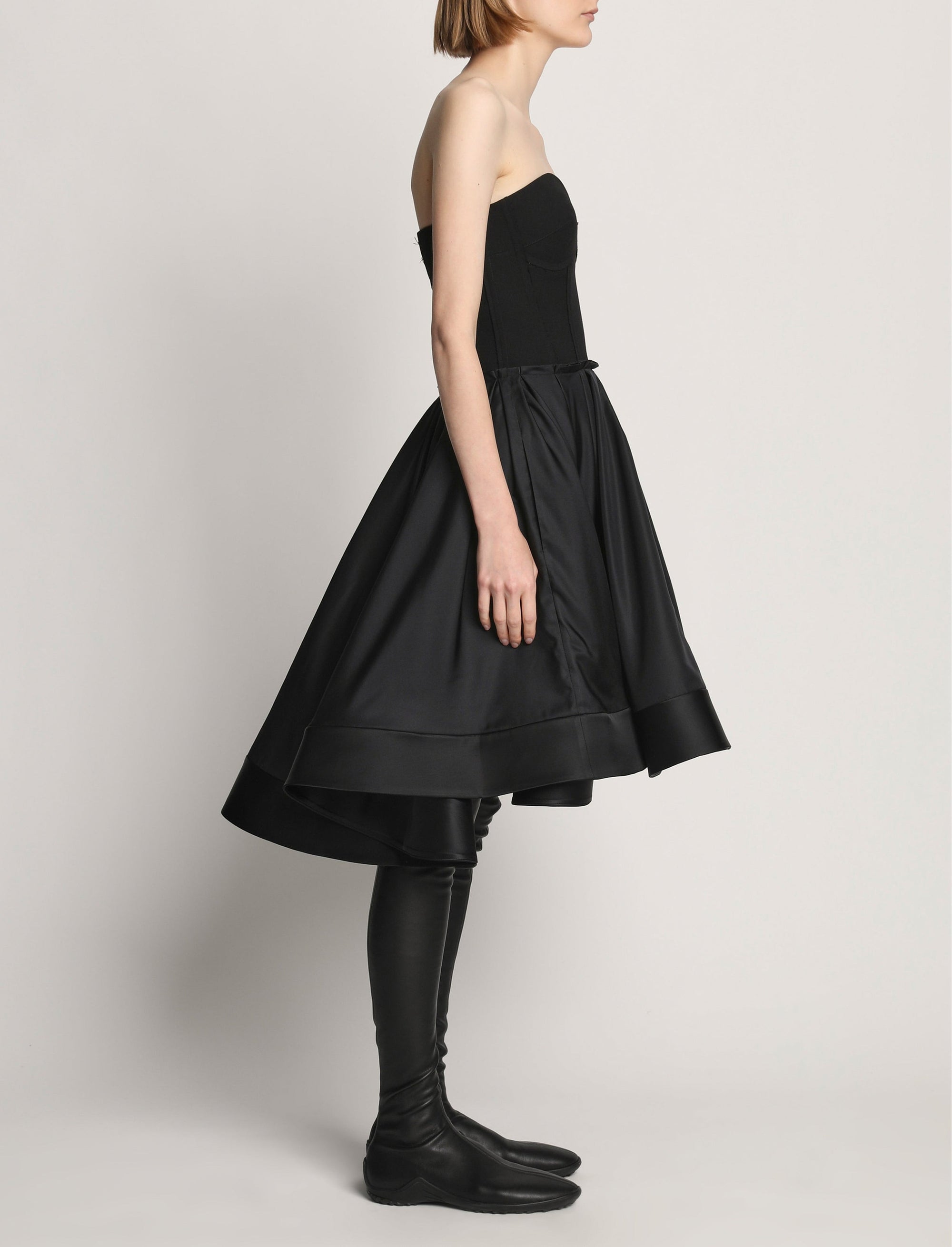 Robe bustier en laine - Black