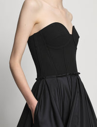 Robe bustier en laine - Black