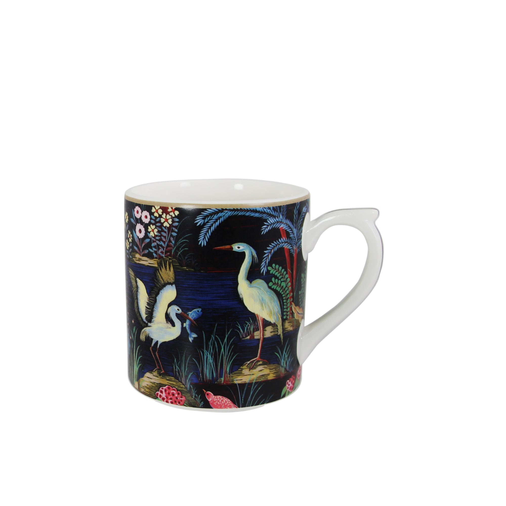 Black background mug Le Jardin du Palais - Multicoloured