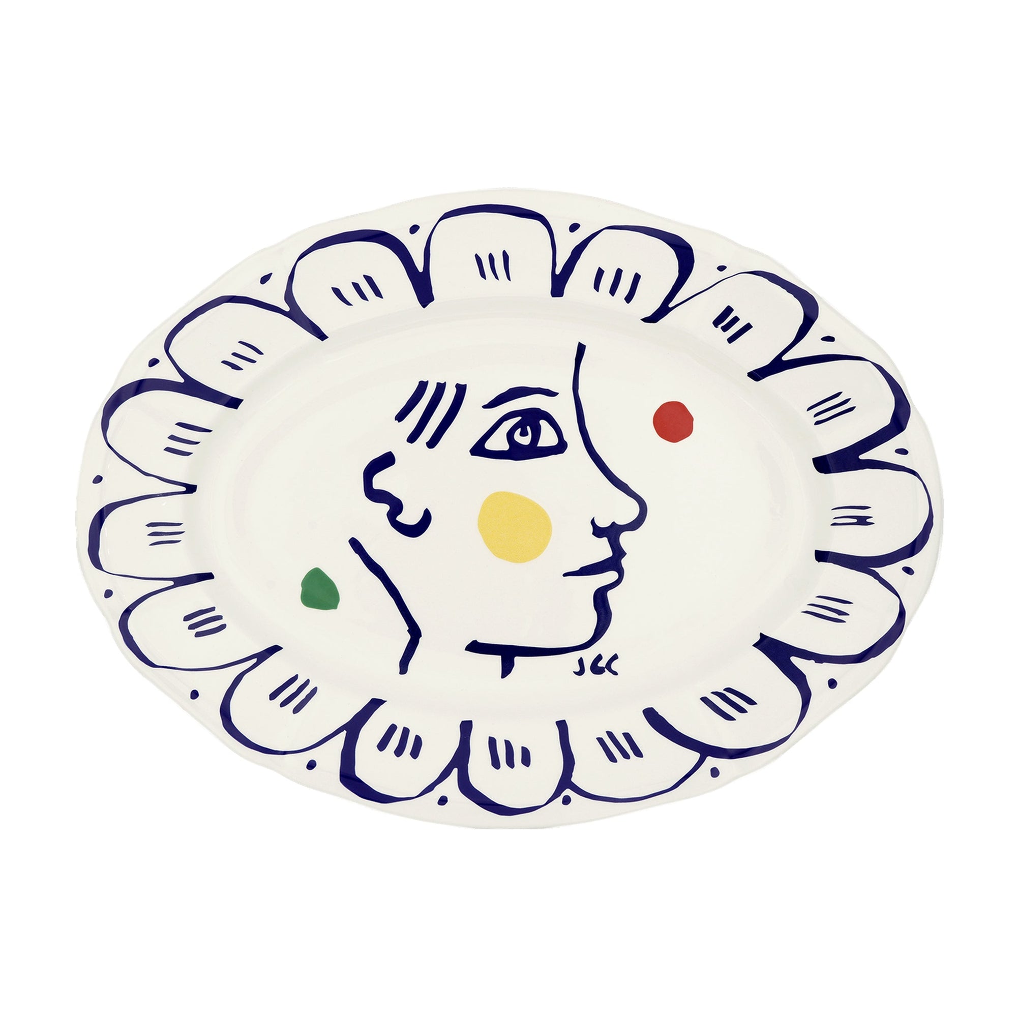 Plat ovale n°6 Archipel Sentimental - Multicolore