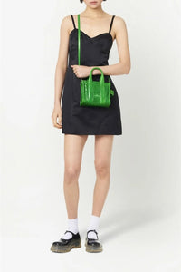 Petit sac à bandoulière The Tote Bag verni en cuir - Fern Green