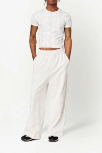 Monogram tracksuit bottoms - Eggshell & Optic White