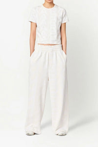 Monogram tracksuit bottoms - Eggshell & Optic White