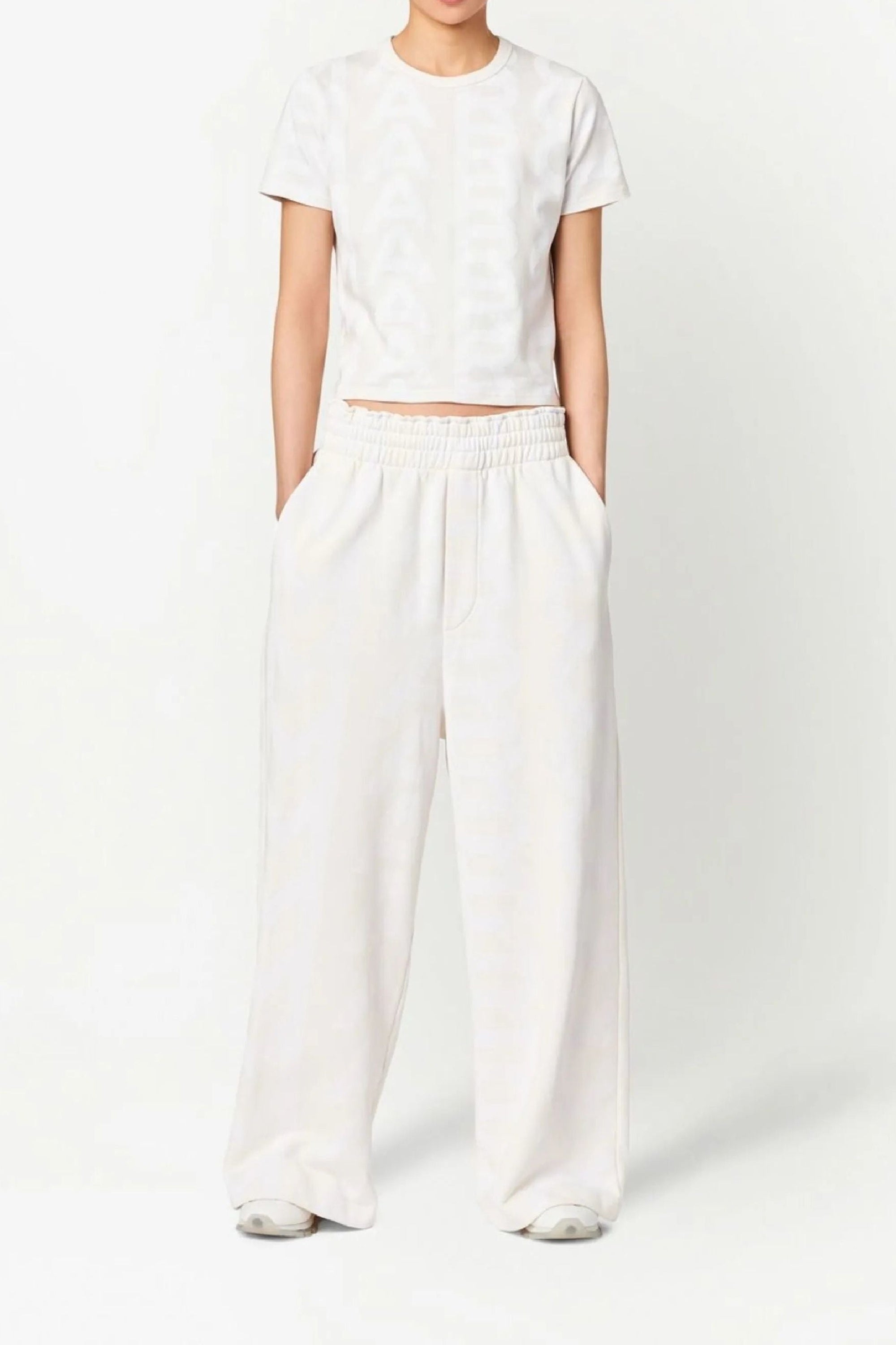 Monogram tracksuit bottoms - Eggshell & Optic White