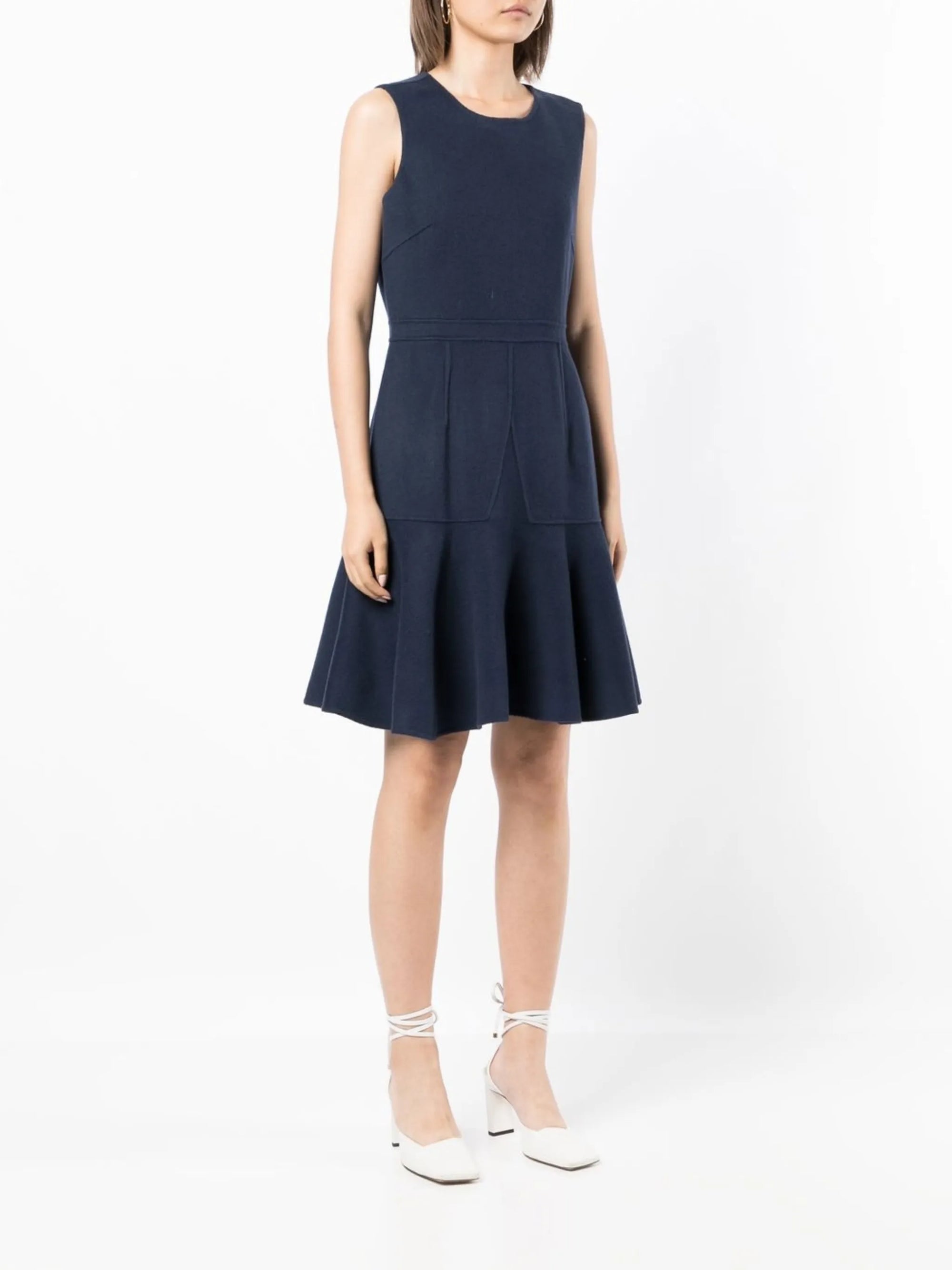 Robe courte en laine - Bleu petrole