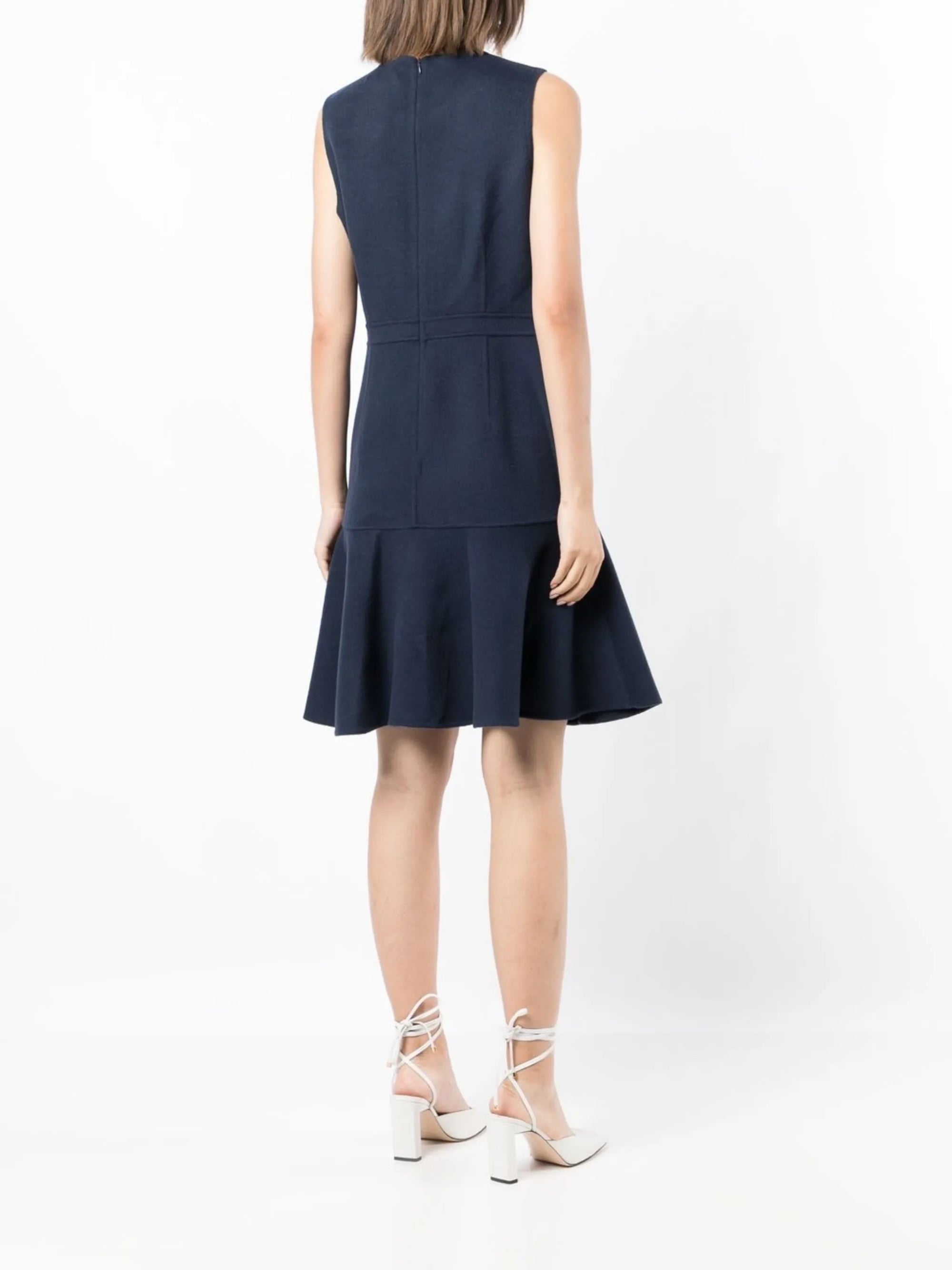 Robe courte en laine - Bleu petrole