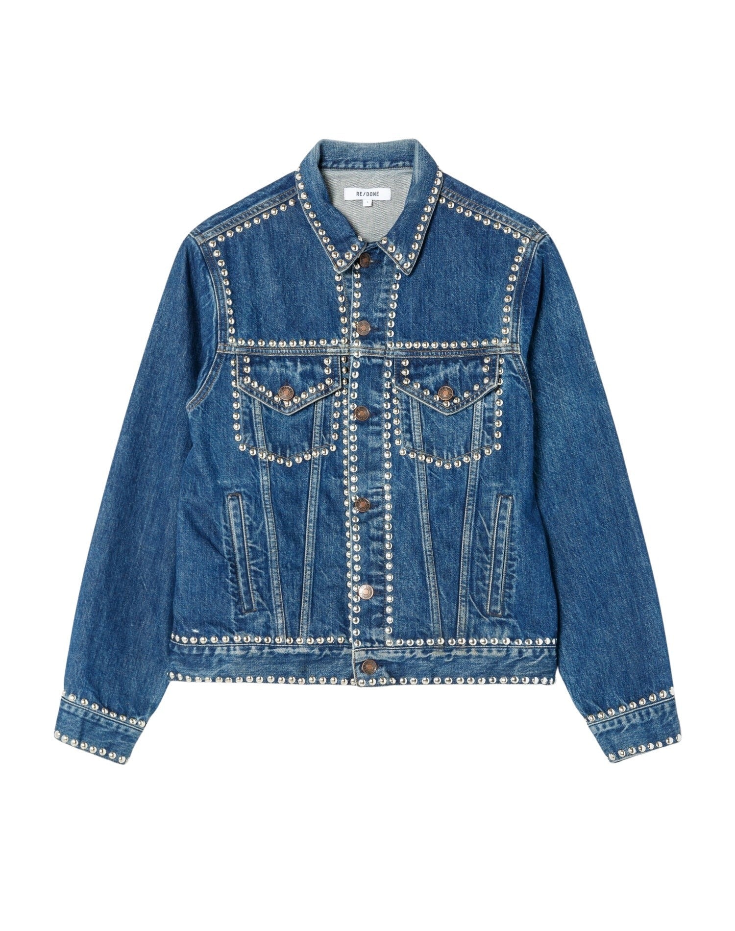 Veste oversized 90's en denim - Rustic Indigo Stud