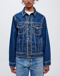 Veste oversized 90's en denim - Rustic Indigo Stud