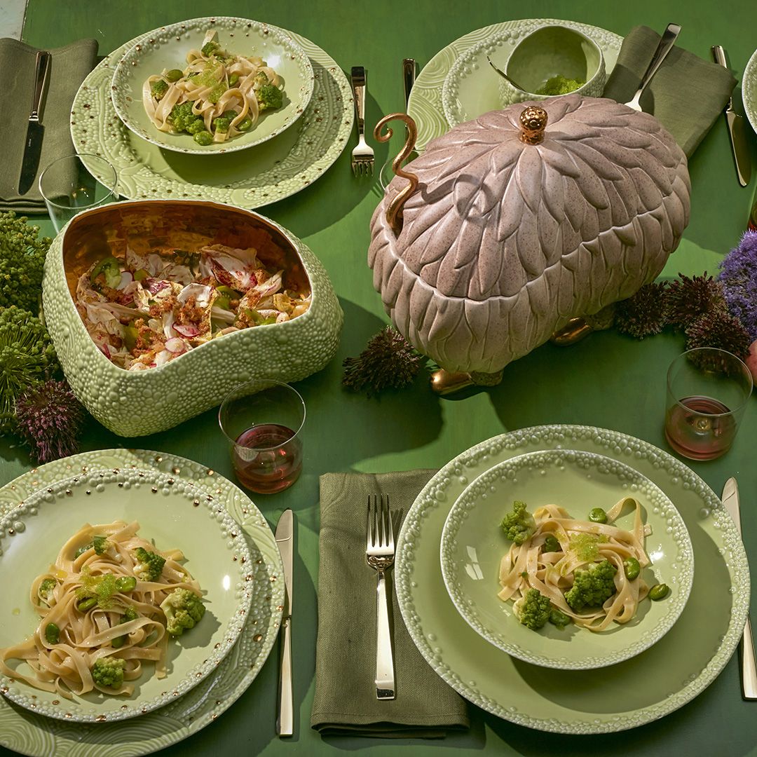 Bol Haas Mojave en porcelaine - Vert & Or