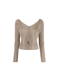 Haut en maille Pralu longue - Dark Beige