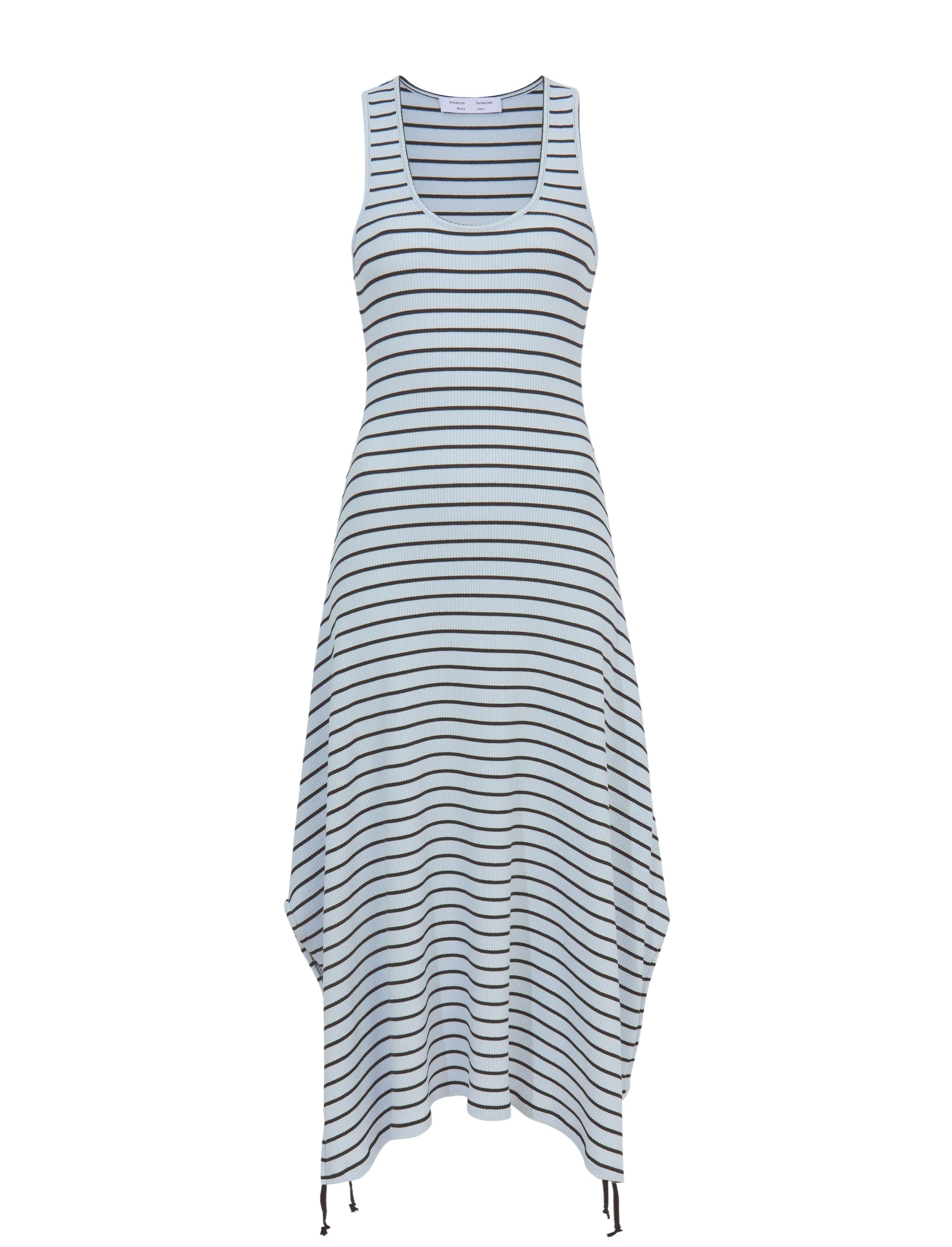 Robe côtelée sans manches à rayures - Sky Blue & Black