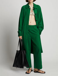 Pantalon large en costume drapé - Green
