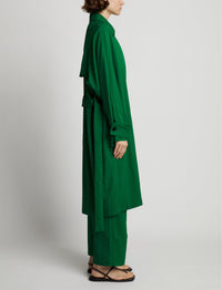 Pantalon large en costume drapé - Green