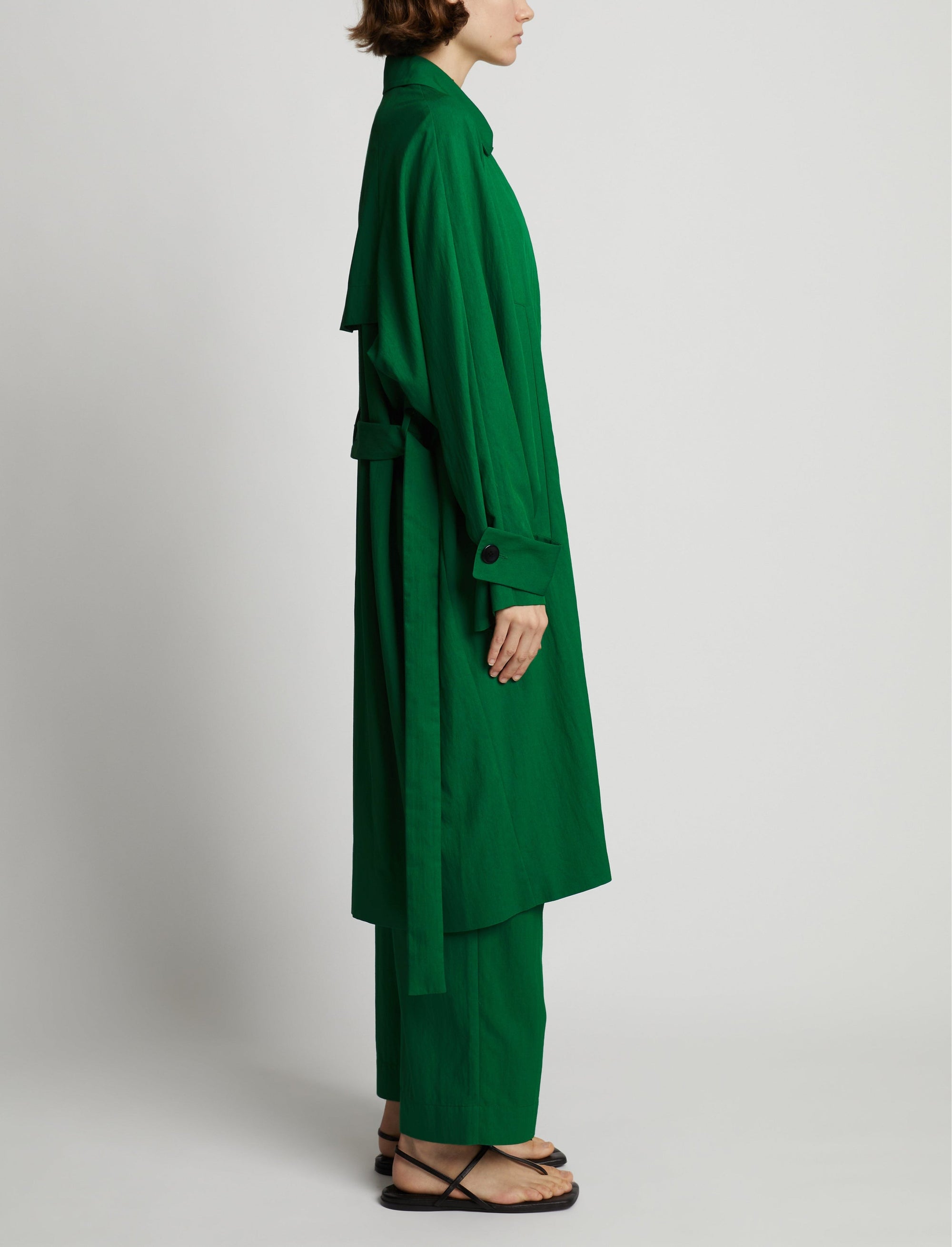 Pantalon large en costume drapé - Green