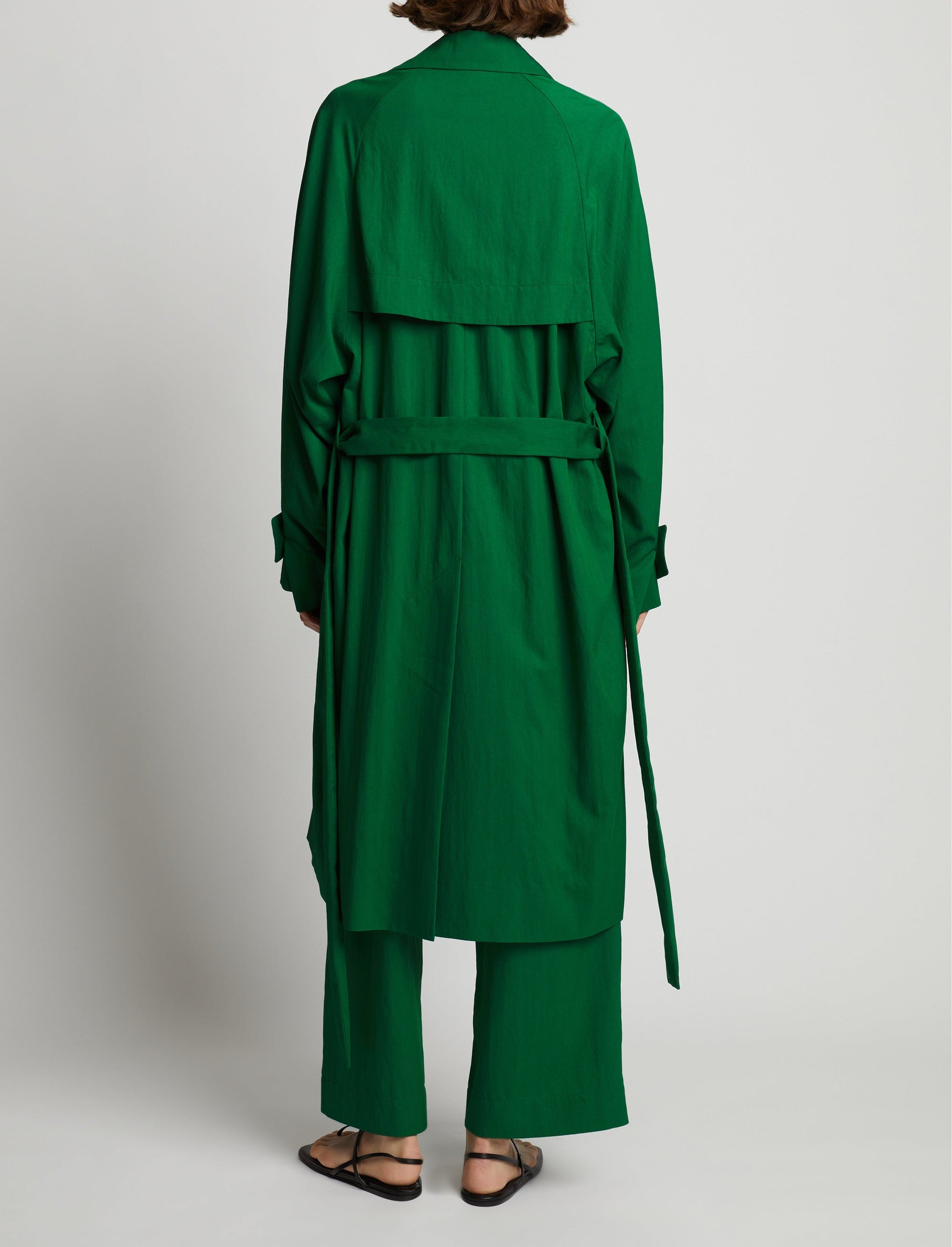 Pantalon large en costume drapé - Green