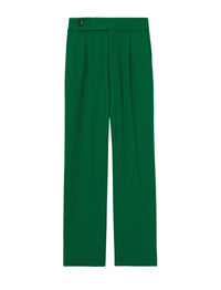 Pantalon large en costume drapé - Green