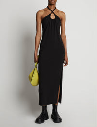 Robe à col croisé et dos nu - Black