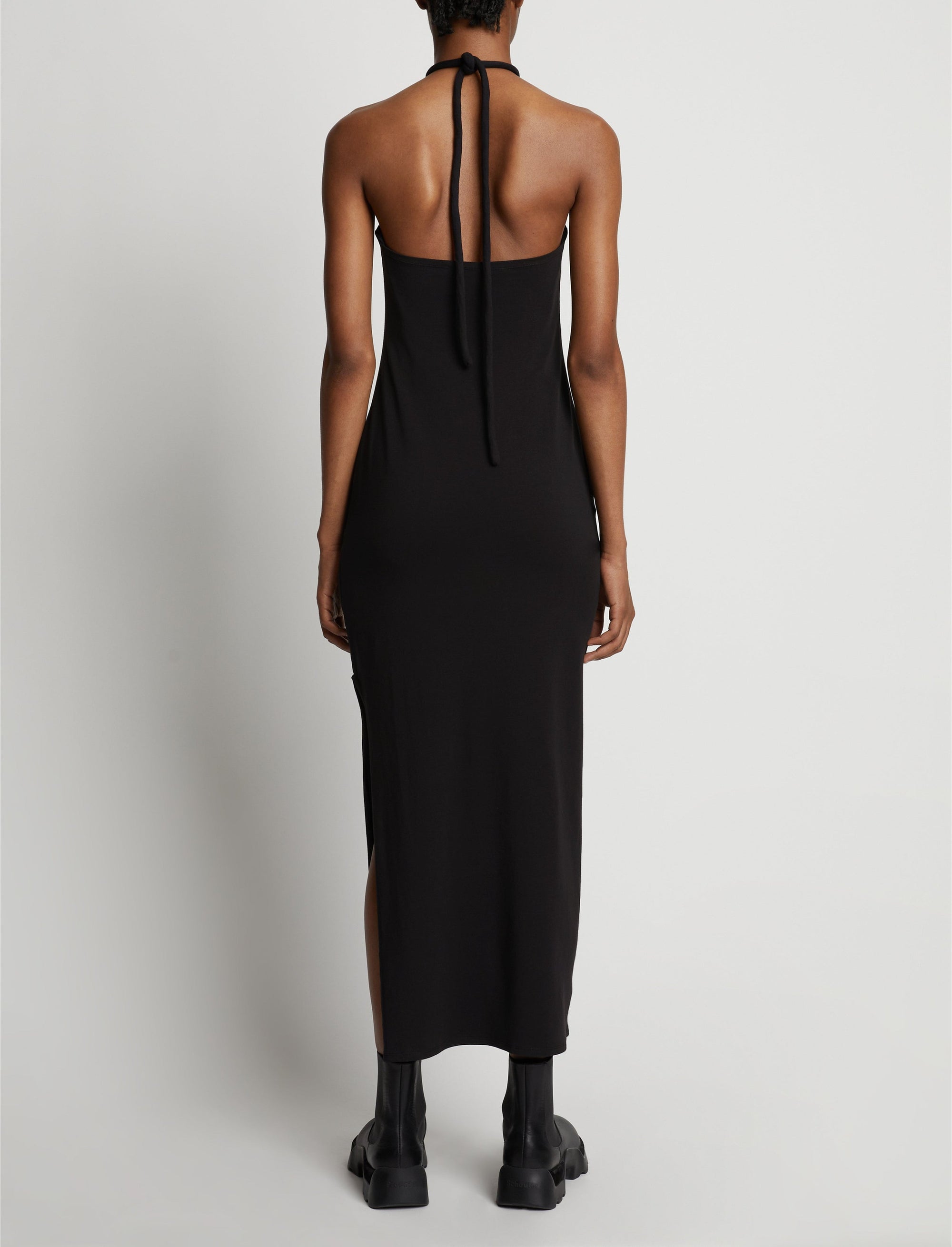 Robe à col croisé et dos nu - Black